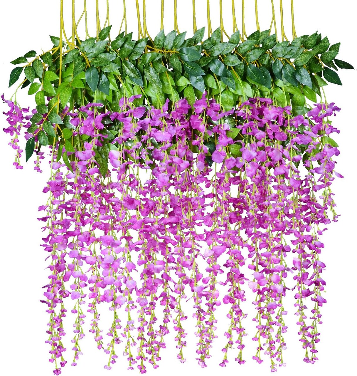 12 Pack 1 Piece 3.6 Feet Artificial Flowers Silk Wisteria Vine Ratta Hanging Flower